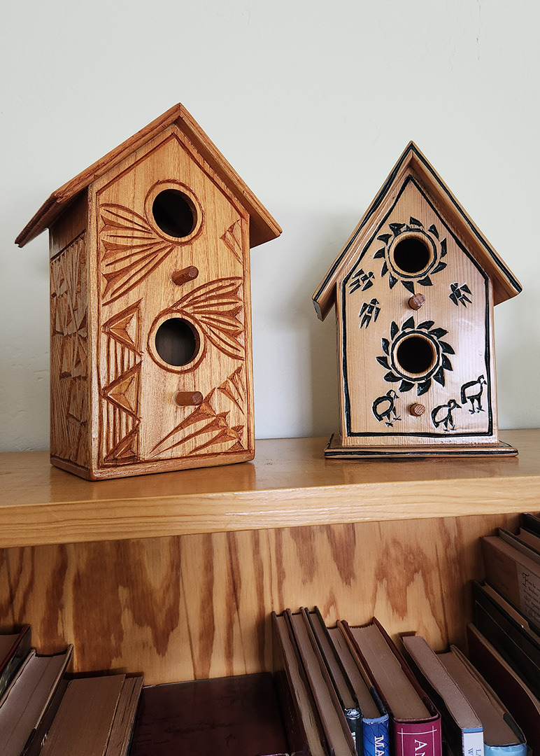 Hand-Carved Bird Houses